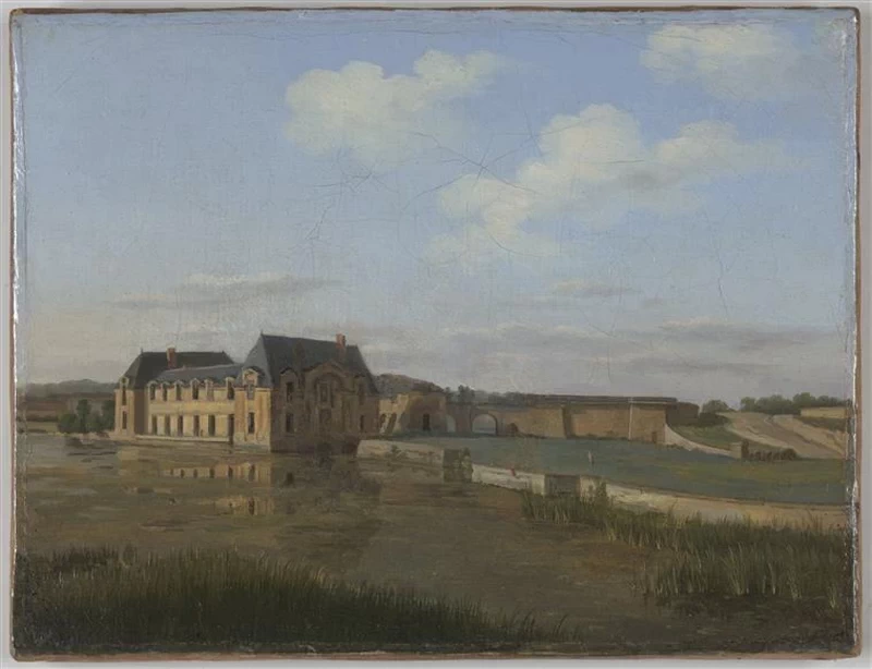 Alexandre Hyacinthe Dunouy - Vista del piccolo castello in rovina di Chantilly, Museo Condé, Chantilly
